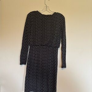 LOFT Black Sheath Long Sleeve Dress